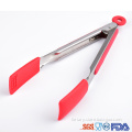 Rubber grip handle silicone serving salad kitchen tongs